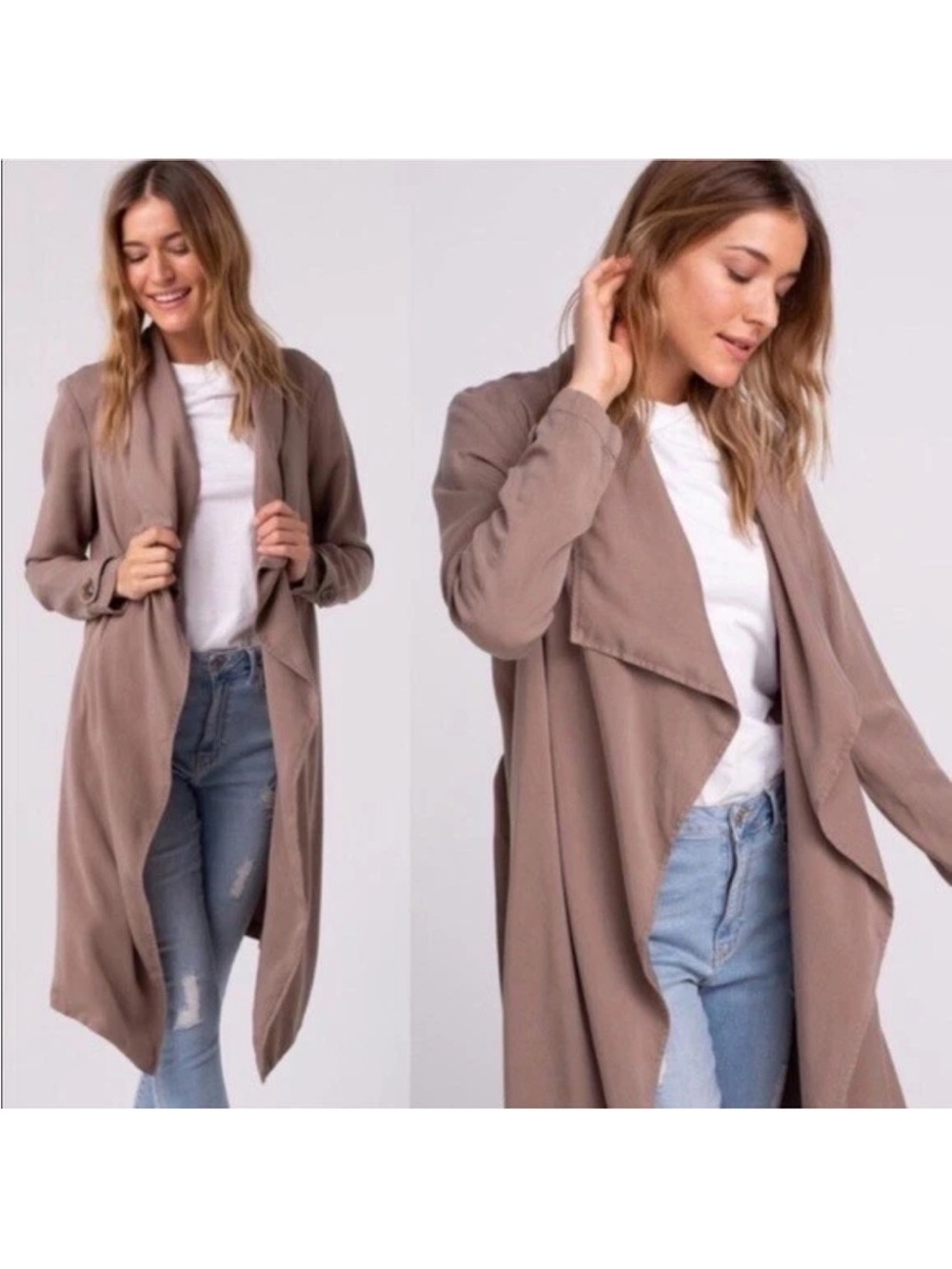 Thread & Supply Emrata Jacket Cardigan in Smoke Rose 100% cotton MSRP 102